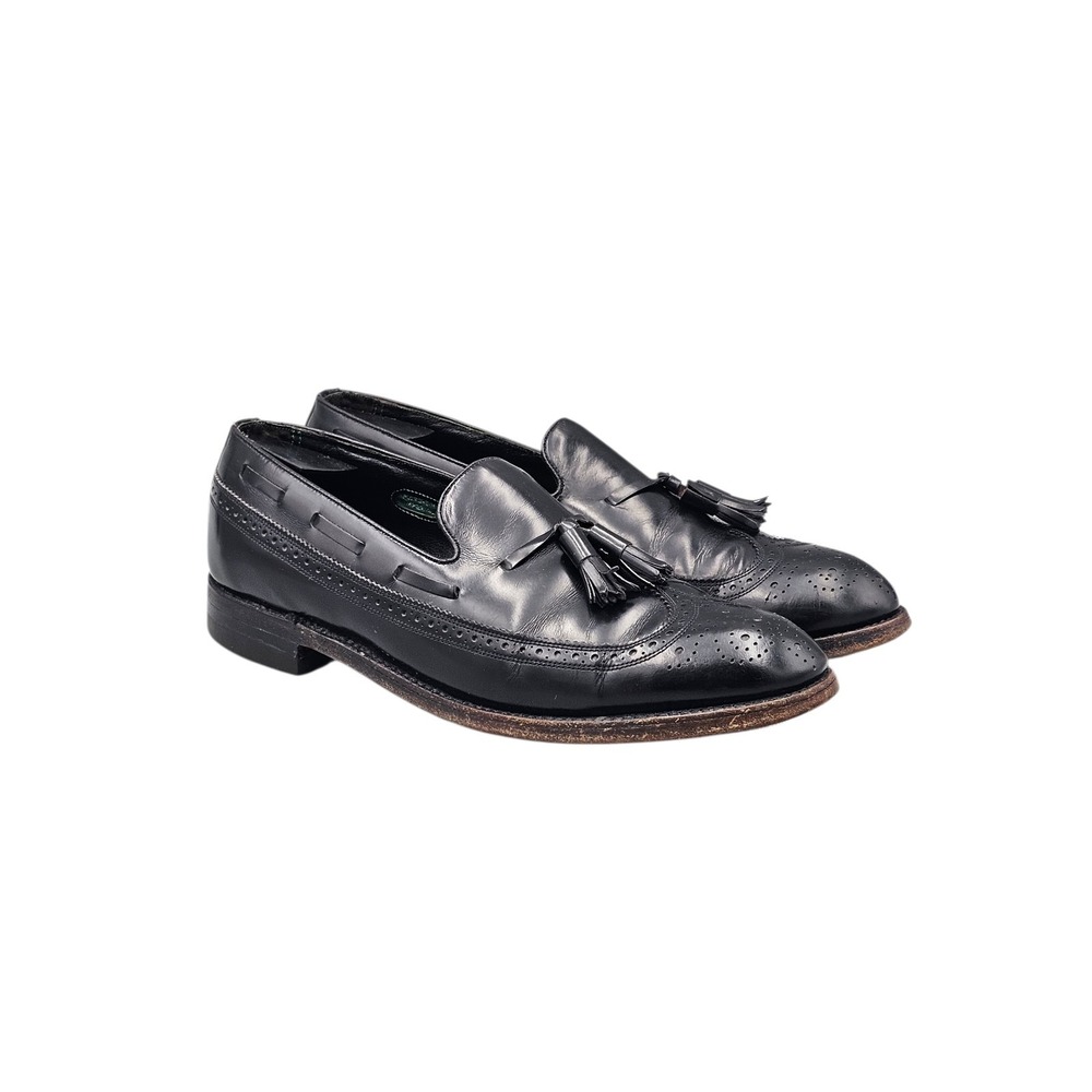 Florsheim Imperial Men's Size 10 C VTG Black V Wing Tassell‎ Loafers Dress Shoes